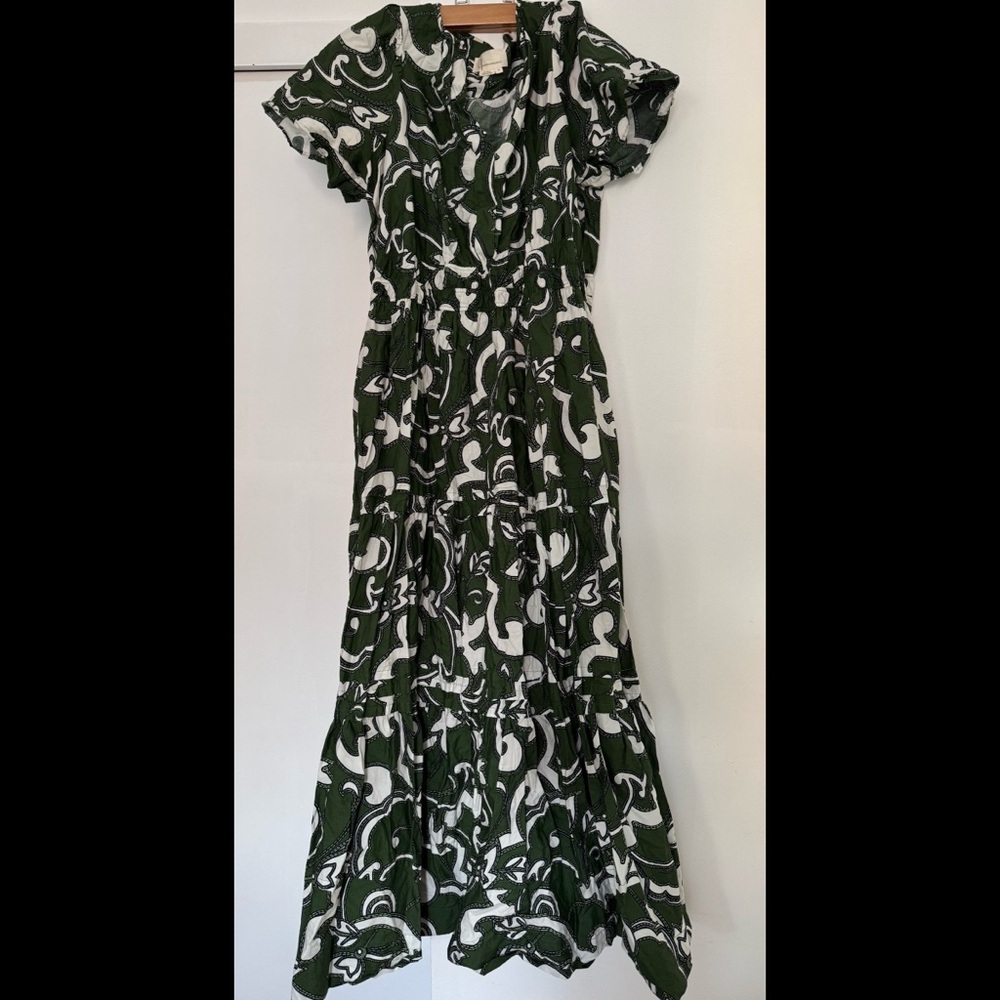 Anthropologie Somerset Maxi Dress in Hunter Paisley, US 1X